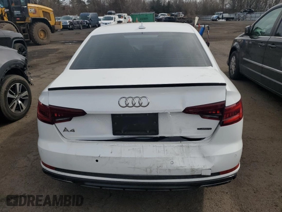2019 Audi A4 Premium Plus with VIN WAUENAF48KA016318, listed as a Copart auction lot 51271465 with 104,013 mi miles and Salvage Title. Bid and sale history available at carsss.com. Image 6.