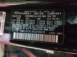 2019 Hyundai Tucson Ultimate with VIN KM8J3CAL6KU976619, listed as a Copart auction lot 50311305 with 86,030 mi miles and Salvage Title. Bid and sale history available at carsss.com. Image 13.