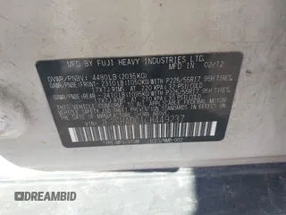 2012 Subaru Forester 2.5X Premium with VIN JF2SHADC1CH449237, listed as a IAAI auction lot 41797980 with 105,341 mi miles. Bid and sale history available at carsss.com. Image 9.