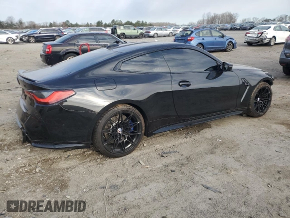 2023 BMW M4 Competition xDrive with VIN WBS43AZ05PCM59611, listed as a Copart auction lot 50389065 with 14,205 mi miles and Salvage title. Bid and sale history available at DreamBid. Image 3.