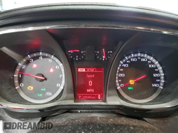 2013 GMC Terrain SLE with VIN 2GKFLTEK1D6422065, listed as a Copart auction lot 54592345 with 185,466 mi miles and Salvage title. Bid and sale history available at DreamBid. Image 9.