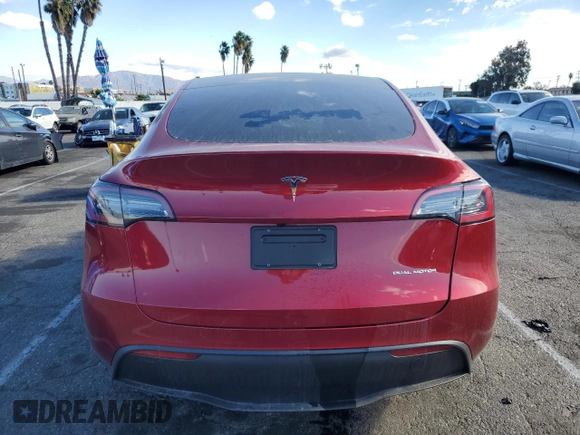 2024 Tesla Model Y Long Range with VIN 7SAYGDEE7RF009984, listed as a Copart auction lot 41662185 with Not Provided miles and Salvage Title. Bid and sale history available at DreamBid. Image 6.