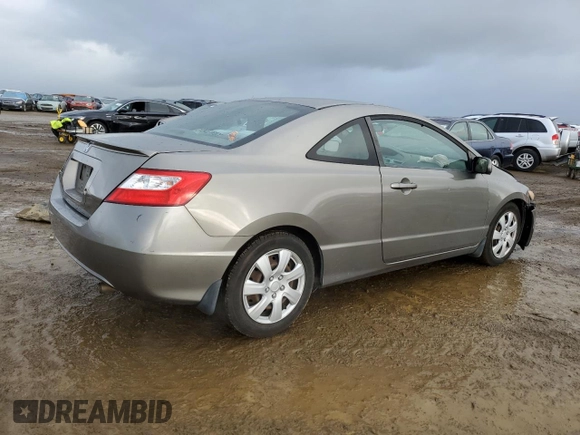 2008 Honda Civic Cpe LX with VIN 2HGFG12608H580565, listed as a Copart auction lot 51123905 with 163,608 mi miles and Salvage Title. Bid and sale history available at carsss.com. Image 3.