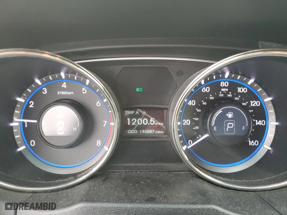 2012 Hyundai Sonata GLS PZEV with VIN 5NPEB4AC1CH381008, listed as a Copart auction lot 46790295 with 190,887 mi miles and Salvage Title. Bid and sale history available at carsss.com. Image 9.