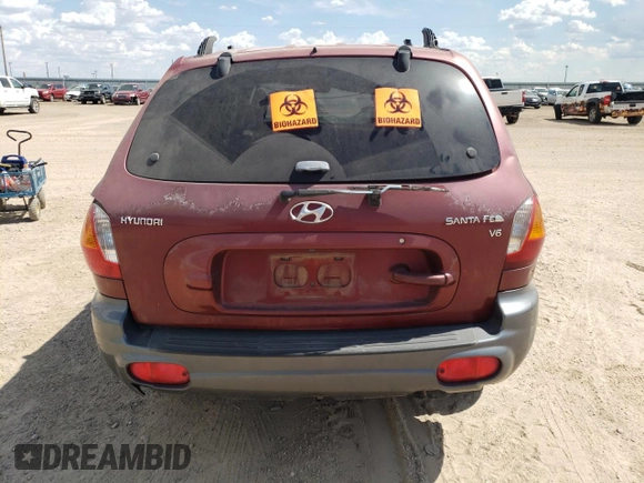 2003 Hyundai Santa Fe GLS with VIN KM8SC13D23U448494, listed as a Copart auction lot 62625224 with 7,094 mi miles and Salvage Title. Bid and sale history available at carsss.com. Image 6.