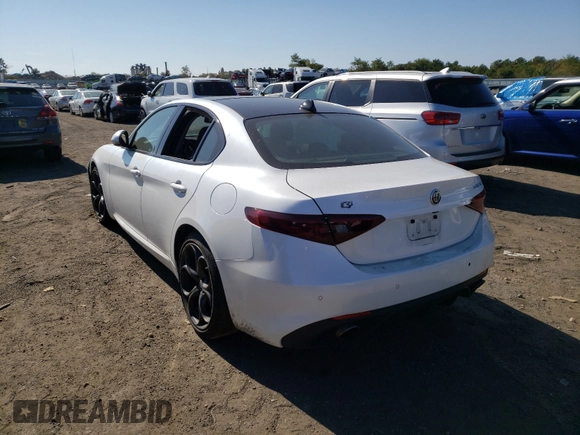 2017 Alfa Romeo Giulia Ti with VIN ZARFAEENXH7545107, listed as a Copart auction lot 58326531 with 53,132 mi miles. Bid and sale history available at carsss.com. Image 3.