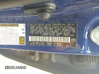 2016 Toyota Prius Two z VIN JTDKBRFU3G3511809, wystawiony jako IAAI lot #42295946 z przebiegiem 118 621 mil mil oraz . Historia ofert i sprzedaży dostępna na DreamBid. Obrazek 9.