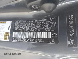 2006 Scion tC with VIN JTKDE177860107651, listed as a IAAI auction lot 41753758 with 212,401 mi miles. Bid and sale history available at carsss.com. Image 9.