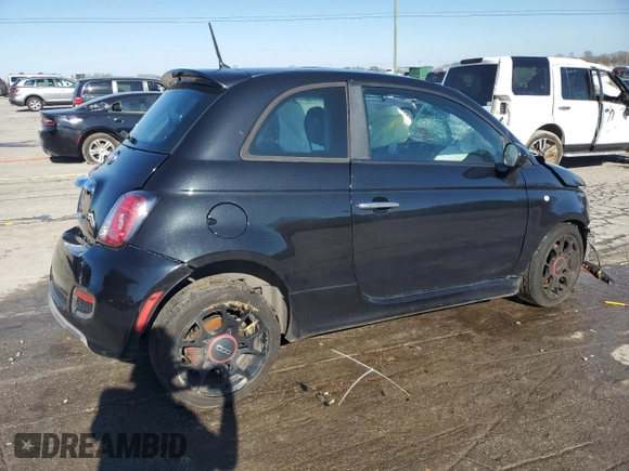 2013 FIAT 500 Turbo with VIN 3C3CFFHH3DT623165, listed as a Copart auction lot 50796075 with 0 mi miles and Salvage Title. Bid and sale history available at carsss.com. Image 3.