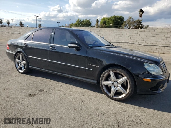 2004 Mercedes-Benz S 55 AMG with VIN WDBNG74J54A407159, listed as a Copart auction lot 51327975 with 129,074 mi miles and Salvage Title. Bid and sale history available at DreamBid. Image 4.