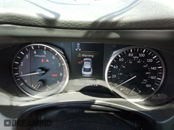 2021 Infiniti Q50 Luxe with VIN JN1EV7BR8MM753076, listed as a Copart auction lot 64990564 with 27,847 mi miles and Salvage title. Bid and sale history available at DreamBid. Image 9.