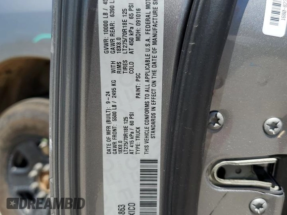 2024 Ram 2500 Big Horn with VIN 3C6UR5DJ0RG353863, listed as a Copart auction lot 61632075 with 25,014 mi miles and Clean title. Bid and sale history available at DreamBid. Image 12.