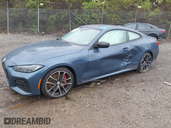 2023 BMW 4 Series M440i xDrive with VIN WBA13AR07PCL27599, listed as a IAAI auction lot 41963102 with 23,526 mi miles and . Bid and sale history available at DreamBid. Image 18.
