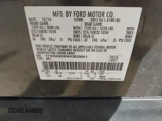2017 Ford Explorer XLT with VIN 1FM5K8D89HGB29061, listed as a IAAI auction lot 42133475 with 121,086 mi miles and . Bid and sale history available at DreamBid. Image 9.