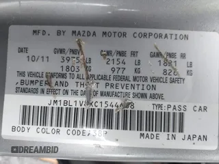 2012 Mazda 3 i Touring с VIN JM1BL1V8XC1544668, выставлен на аукционе IAAI как лот 42518880 с пробегом 111 554 миль миль и . История ставок и продаж доступна на DreamBid. Изображение 9.