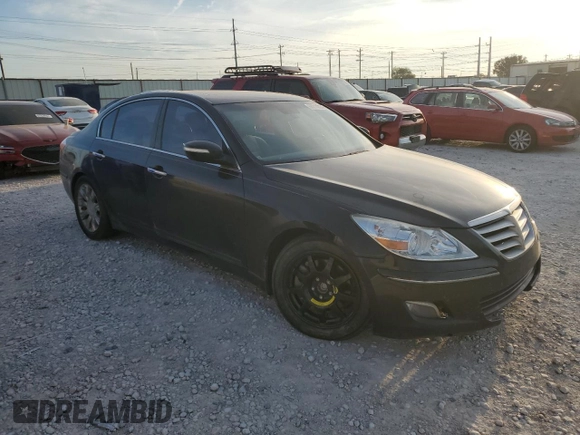 2009 Hyundai Genesis with VIN KMHGC46E19U020470, listed as a Copart auction lot 68014994 with 181,643 mi miles and Salvage Title. Bid and sale history available at carsss.com. Image 4.