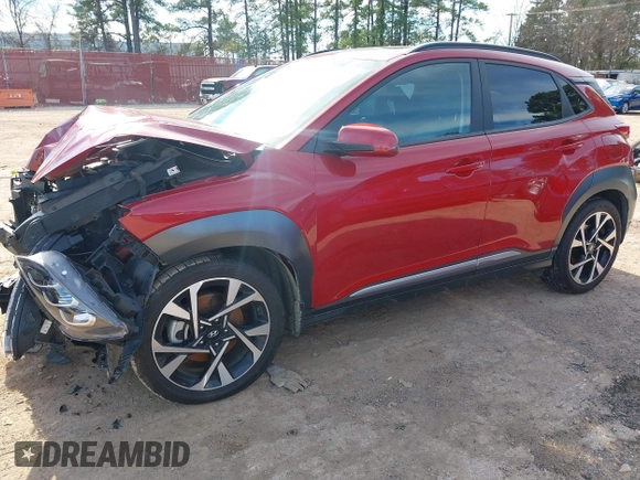 2022 Hyundai Kona Limited with VIN KM8K53A31NU789002, listed as a IAAI auction lot 41299502 with 44,424 mi miles. Bid and sale history available at carsss.com. Image 17.
