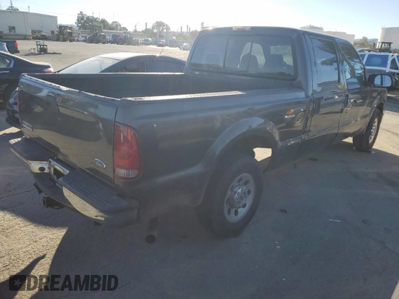 2005 Ford Super Duty F-250 XL with VIN 1FTSW20525EA80684, listed as a Copart auction lot 89100935 with 0 mi miles and Salvage Title. Bid and sale history available at carsss.com. Image 3.