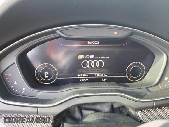 2018 Audi SQ5 Prestige with VIN WA1C4AFYXJ2225689, listed as a Copart auction lot 57722294 with 66,630 mi miles and . Bid and sale history available at DreamBid. Image 9.