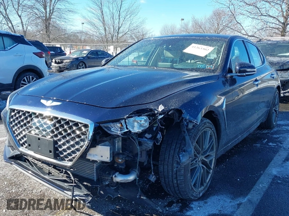 2019 Genesis G70 2.0T Advanced with VIN KMTG64LA0KU036566, listed as a IAAI auction lot 41263302 with 23,331 mi miles. Bid and sale history available at carsss.com. Image 17.