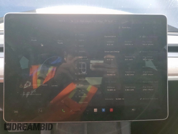 2022 Tesla Model 3 z VIN 5YJ3E1EA2NF343603, wystawiony jako Copart lot #59758095 z przebiegiem 14 965 mil mil oraz Szkoda całkowita • Salvage title. Historia ofert i sprzedaży dostępna na DreamBid. Obrazek 9.