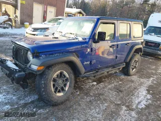 2018 Jeep Wrangler Unlimited Sport S with VIN 1C4HJXDG8JW179984, listed as a IAAI auction lot 41173628 with 103,136 mi miles. Bid and sale history available at carsss.com. Image 2.