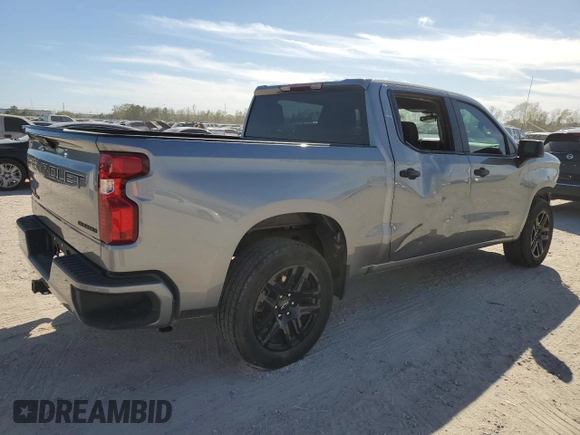 2024 Chevrolet Silverado 1500 Custom with VIN 1GCPABEK2RZ102085, listed as a Copart auction lot 49416675 with Not Provided miles and Salvage Title. Bid and sale history available at DreamBid. Image 3.