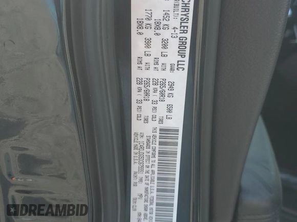 2013 Dodge Durango Crew z VIN 1C4RDJDG5DC675551, wystawiony jako Copart lot #50576895 z przebiegiem Nie podano mil oraz Szkoda całkowita • Salvage title. Historia ofert i sprzedaży dostępna na DreamBid. Obrazek 15.