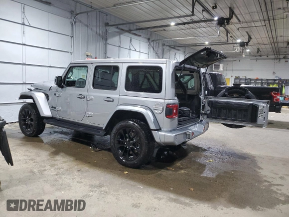 2021 Jeep Wrangler Unlimited Sahara Altitude with VIN 1C4HJXEN1MW692690, listed as a Copart auction lot 84927014 with 34,268 mi miles and Salvage title. Bid and sale history available at DreamBid. Image 2.