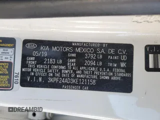2019 Kia Forte LXS with VIN 3KPF24AD3KE121158, listed as a Copart auction lot 53329265 with 67,576 mi miles and Salvage title. Bid and sale history available at DreamBid. Image 14.