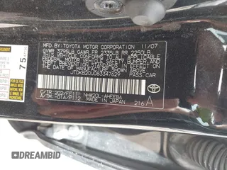 2008 Toyota Prius with VIN JTDKB20U083347629, listed as a IAAI auction lot 41804478 with 214,675 mi miles. Bid and sale history available at carsss.com. Image 9.
