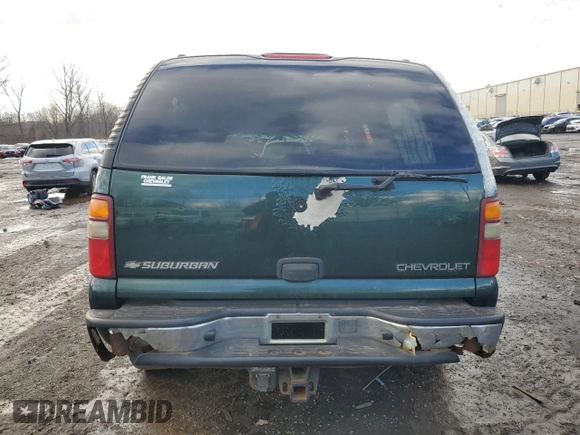 2002 Chevrolet Suburban Z71 with VIN 3GNFK16ZX2G298434, listed as a Copart auction lot 43641805 with 0 mi miles and Salvage Title. Bid and sale history available at carsss.com. Image 6.