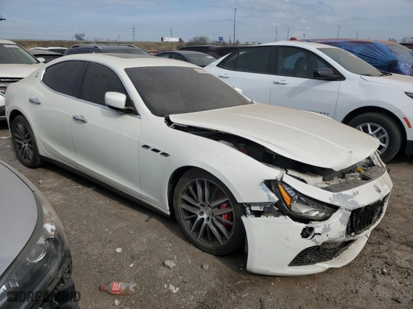2014 Maserati Ghibli S Q4 with VIN ZAM57RTA2E1083387, listed as a Copart auction lot 53621465 with 0 mi miles and Salvage Title. Bid and sale history available at carsss.com. Image 4.