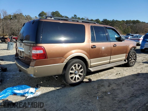 2011 Ford Expedition Max XLT with VIN 1FMJK1J50BEF00126, listed as a Copart auction lot 57623245 with 216,481 mi miles and Salvage title. Bid and sale history available at DreamBid. Image 3.