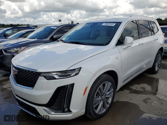 2024 Cadillac XT6 FWD Premium Luxury with VIN 1GYKPCRS6RZ735398, listed as a Copart auction lot 73658144 with 0 mi miles and Salvage Title. Bid and sale history available at carsss.com. Image 1.