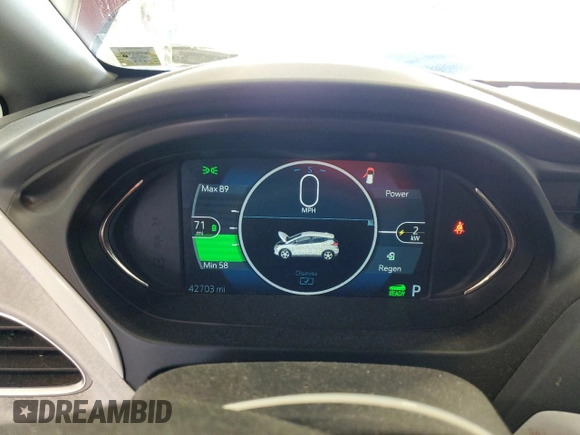 2017 Chevrolet Bolt EV Premier with VIN 1G1FX6S01H4166210, listed as a Copart auction lot 60314705 with 42,703 mi miles and Non repairable. Bid and sale history available at DreamBid. Image 9.