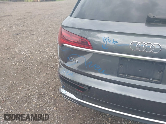 2023 Audi Q5 S line Premium Plus with VIN WA1EAAFY8P2008054, listed as a IAAI auction lot 42678217 with 20,363 mi miles and . Bid and sale history available at DreamBid. Image 19.