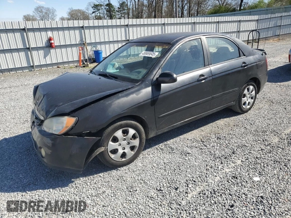 2004 Kia Spectra LX with VIN KNAFE121X45021922, listed as a Copart auction lot 49989845 with 184,189 mi miles and Salvage Title. Bid and sale history available at carsss.com. Image 1.