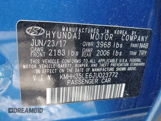 2018 Hyundai Elantra с VIN KMHH35LE6JU023772, выставлен на аукционе IAAI как лот 42450722 с пробегом 132 375 миль миль и . История ставок и продаж доступна на DreamBid. Изображение 9.