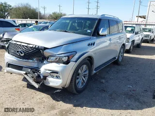 2017 Infiniti QX80 with VIN JN8AZ2NE5H9159392, listed as a IAAI auction lot 41666185 with 42,482 mi miles. Bid and sale history available at carsss.com. Image 2.