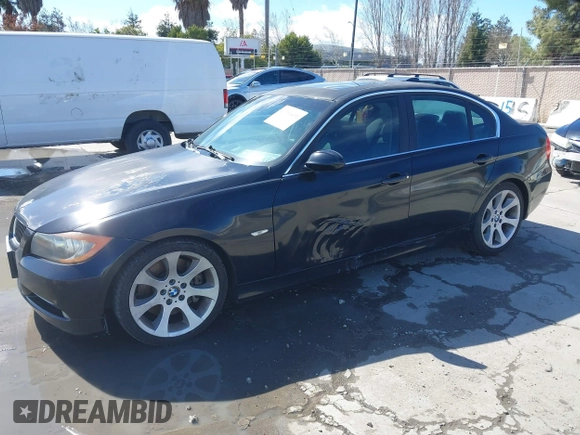 2007 BMW 3 Series 335i with VIN WBAVB735X7PA86225, listed as a IAAI auction lot 41796431 with 142,500 mi miles. Bid and sale history available at carsss.com. Image 2.
