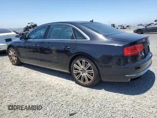 2013 Audi A8 4.0L with VIN WAUR2AFD5DN010742, listed as a Copart auction lot 62687735 with 107,984 mi miles and Salvage title. Bid and sale history available at DreamBid. Image 2.