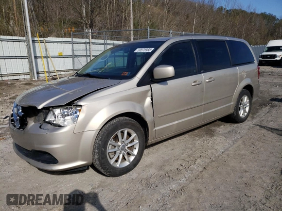2014 Dodge Grand Caravan SXT with VIN 2C4RDGCG3ER347350, listed as a Copart auction lot 50575985 with 111,078 mi miles and Salvage Title. Bid and sale history available at DreamBid. Image 1.