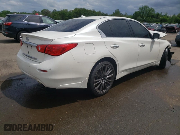 2016 Infiniti Q50 Red Sport 400 with VIN JN1FV7AR4GM450371, listed as a Copart auction lot 57093805 with 101,097 mi miles and Non repairable. Bid and sale history available at DreamBid. Image 3.