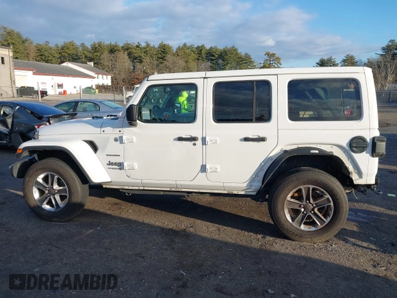 2020 Jeep Wrangler Unlimited Sahara with VIN 1C4HJXENXLW220910, listed as a IAAI auction lot 41090420 with 88,895 mi miles and . Bid and sale history available at DreamBid. Image 15.