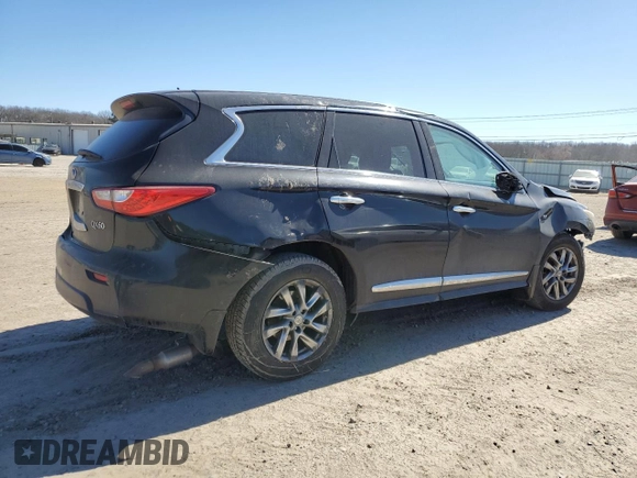 2014 Infiniti QX60 with VIN 5N1AL0MN3EC515836, listed as a Copart auction lot 46656265 with 0 mi miles and Salvage Title. Bid and sale history available at carsss.com. Image 3.