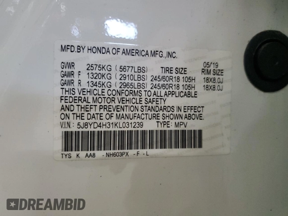 2019 Acura MDX with VIN 5J8YD4H31KL031239, listed as a Copart auction lot 44961055 with 92,592 mi miles and Salvage Title. Bid and sale history available at carsss.com. Image 13.