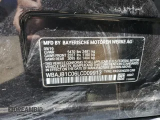 2020 BMW 5 Series with VIN WBAJB1C06LCD09913, listed as a Copart auction lot 71437384 with 5,544 mi miles and Salvage title. Bid and sale history available at DreamBid. Image 12.