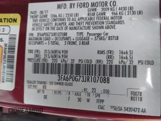 2018 Ford Fusion S with VIN 3FA6P0G73JR107088, listed as a IAAI auction lot 41532008 with 146,948 mi miles. Bid and sale history available at carsss.com. Image 9.