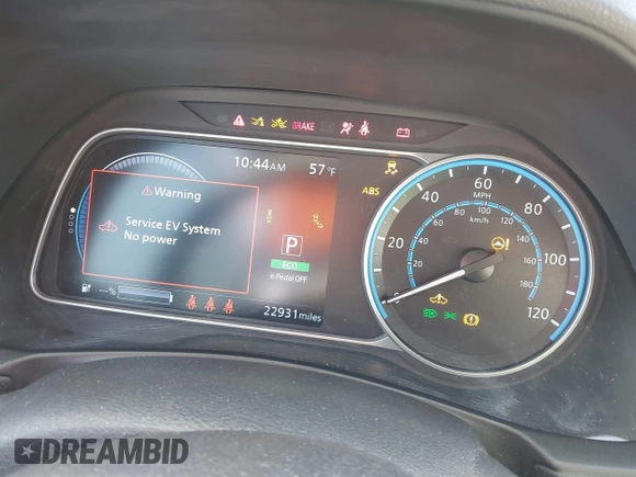 2022 Nissan LEAF S with VIN 1N4AZ1BV1NC562090, listed as a IAAI auction lot 41098541 with 22,931 mi miles and . Bid and sale history available at DreamBid. Image 7.